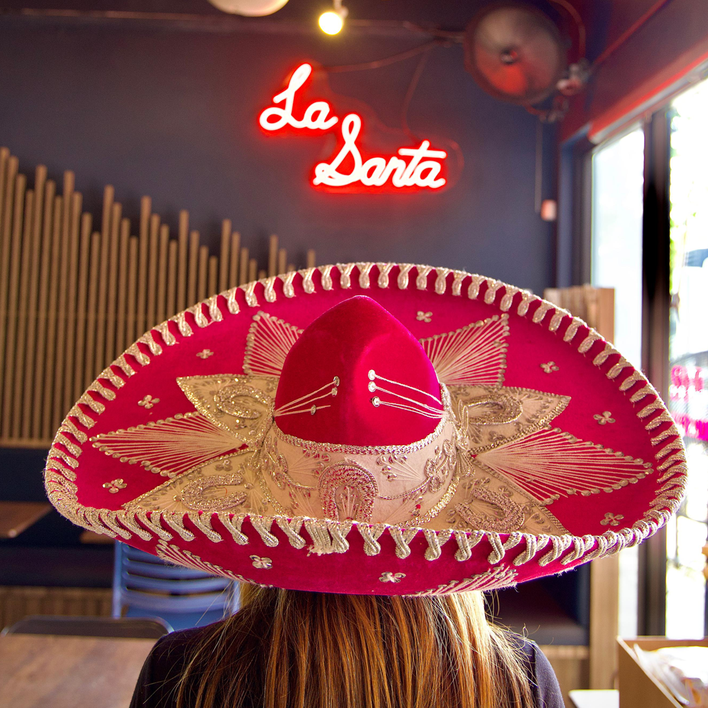 La Santa Taquería Neon and Charro Hat